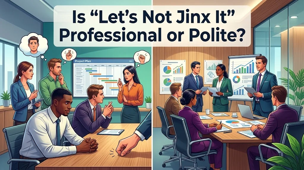 Is “Let’s Not Jinx It” Professional or Polite?