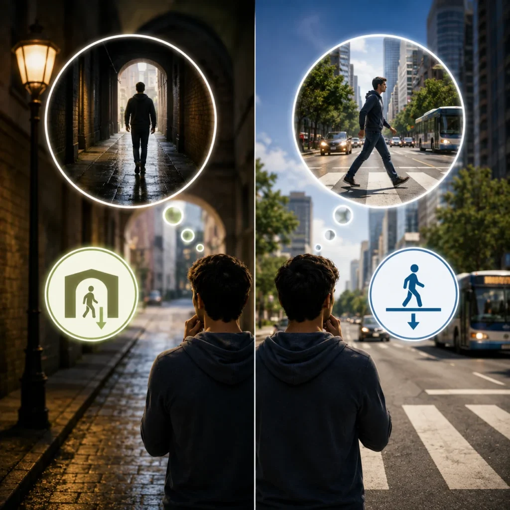 Difference between In the Street and On the Street