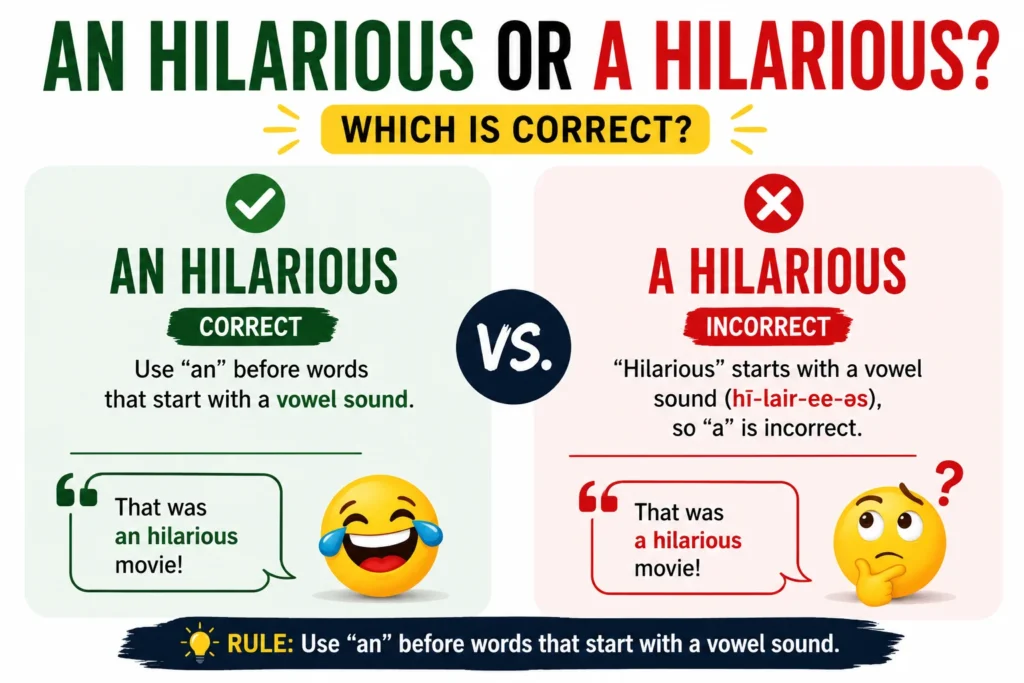 An Hilarious or A Hilarious? Which Is Correct?