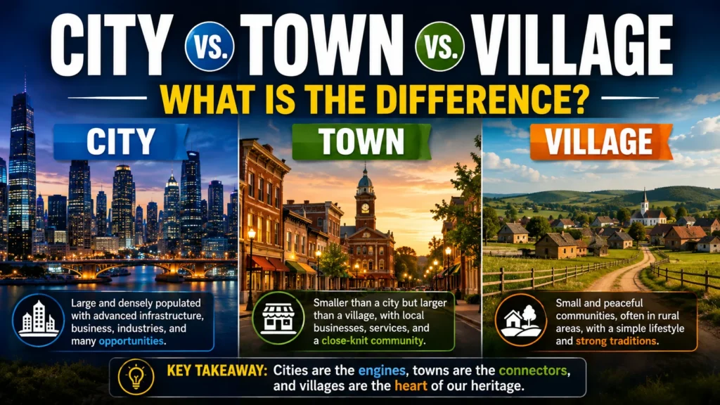 City vs. Town vs. Village. What Is the Difference?