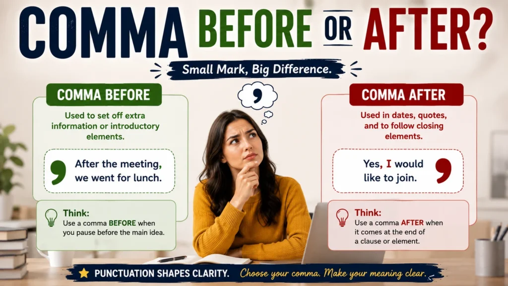 Comma Before or After