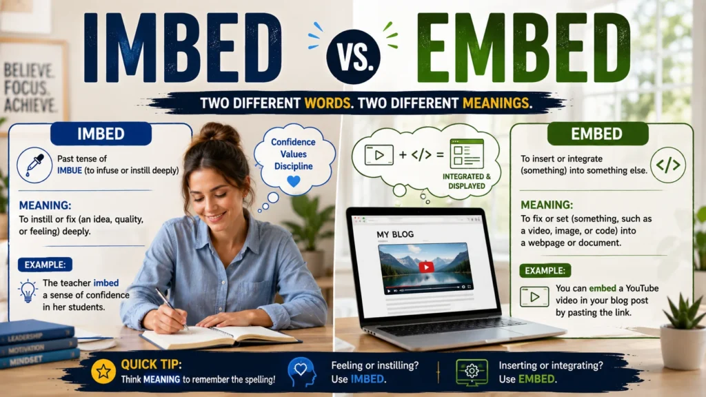 Imbed vs. Embed