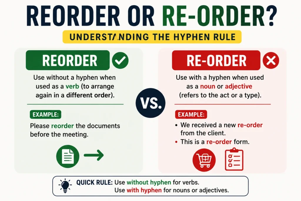 Reorder or Re-Order: Which Form Is Correct?