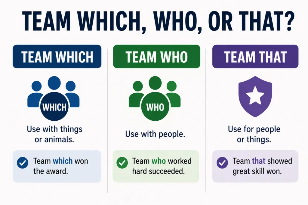 Team Which and Team Who, or Team That: Examples & Rules